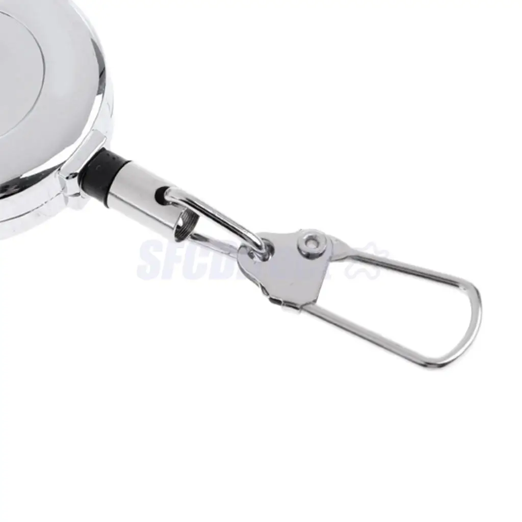 Fly Fishing Retractable Zinger Reel Steel Cord Retractor Fishing Tools Key Chain, Attach to Vest Backpack Belt
