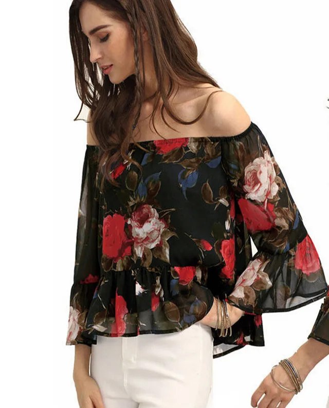 blusas de gasa estampadas 2018