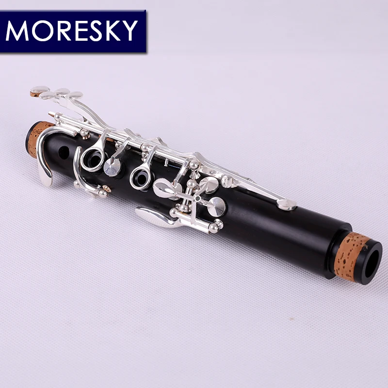 MORESKY Профессиональный кларнет из черного дерева падающая Мелодия B 17 ключ Посеребренная медь твердой древесины кларнет M1