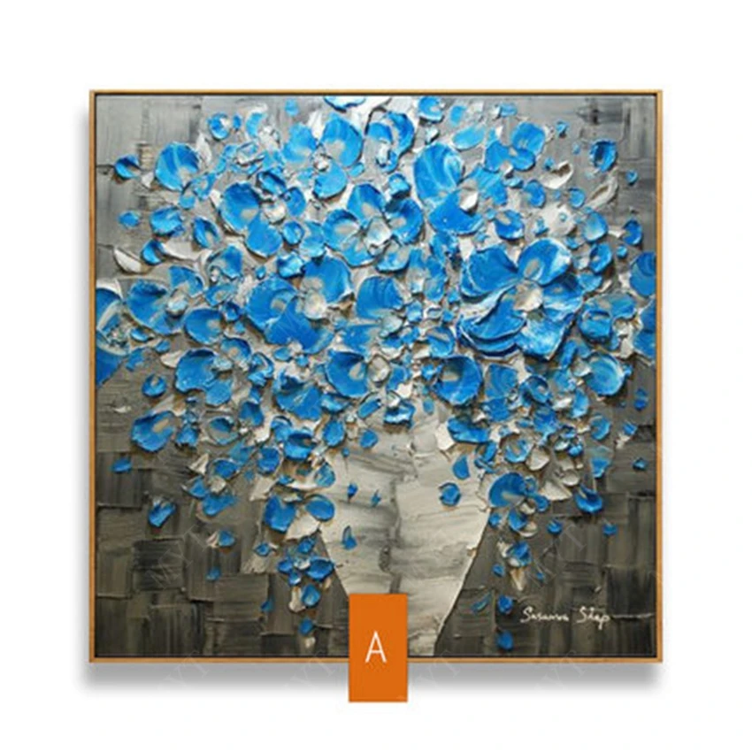

MYT 100% Mintura Art Hand Painted Textured Palette Knife Oil Paintings On Canvas Modern Abstract Bottle Flower Wall Decorative