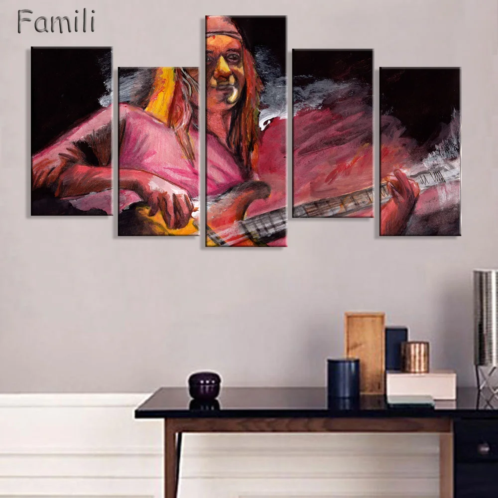 5 шт. настенные картины на холсте с изображением музыкальной гитары|5 piece canvas art|canvas