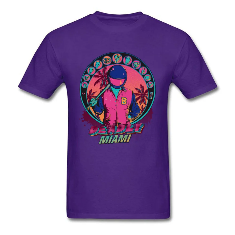 Deadly Miami Leisure T-shirts for Men 100% Cotton Fabric VALENTINE DAY Tops Tees Tee Shirts Short Sleeve Latest Crew Neck Deadly Miami purple
