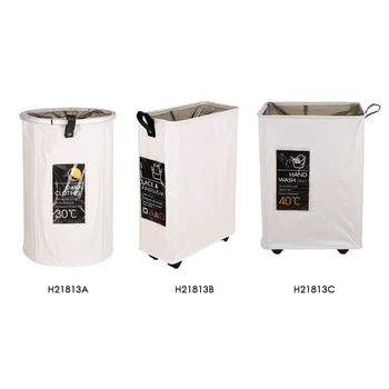 

Large Collapsible Oxford Cloth Laundry Basket Mesh Drawstring Dirty Clothes Bin With Handles With 4 Universal Wheels