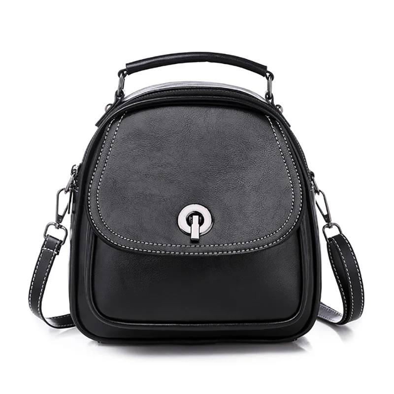 

Fashion trend solid color PU leather fabric female Korean version of the backpack casual travel woman backpack