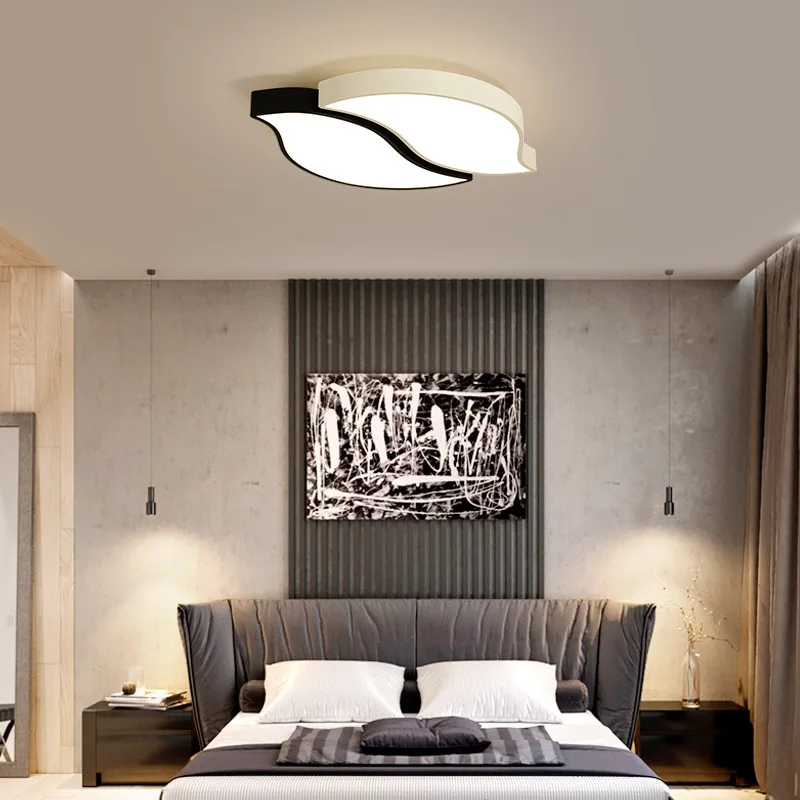 

to absorb dome light, contemporary and contracted, wrought iron black and white leaves sitting room bedroom study lamp