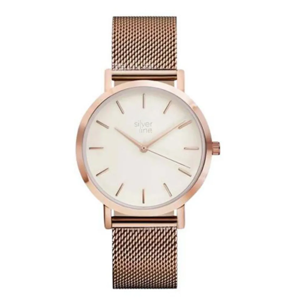 

Gold Sliver Mesh Montre En Acier Inoxydable Femmes Top Marque De Luxe horloge Dames Montre-Bracelet Montre Femme Cadeau Saati #A