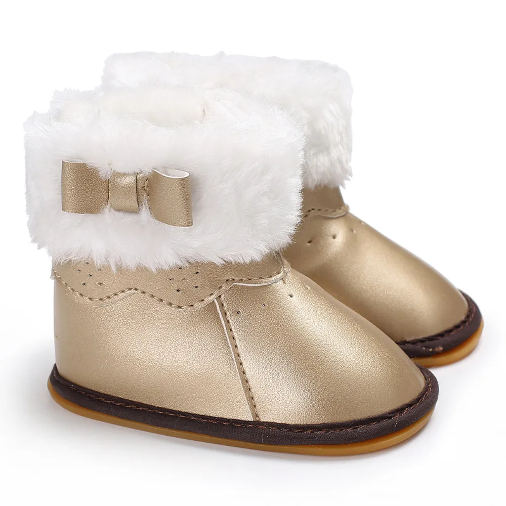 

KLV PU leather baby boots rubber Soft Sole Mixed Colors Snow Boots Soft Crib Shoes Toddler boots kids#y20