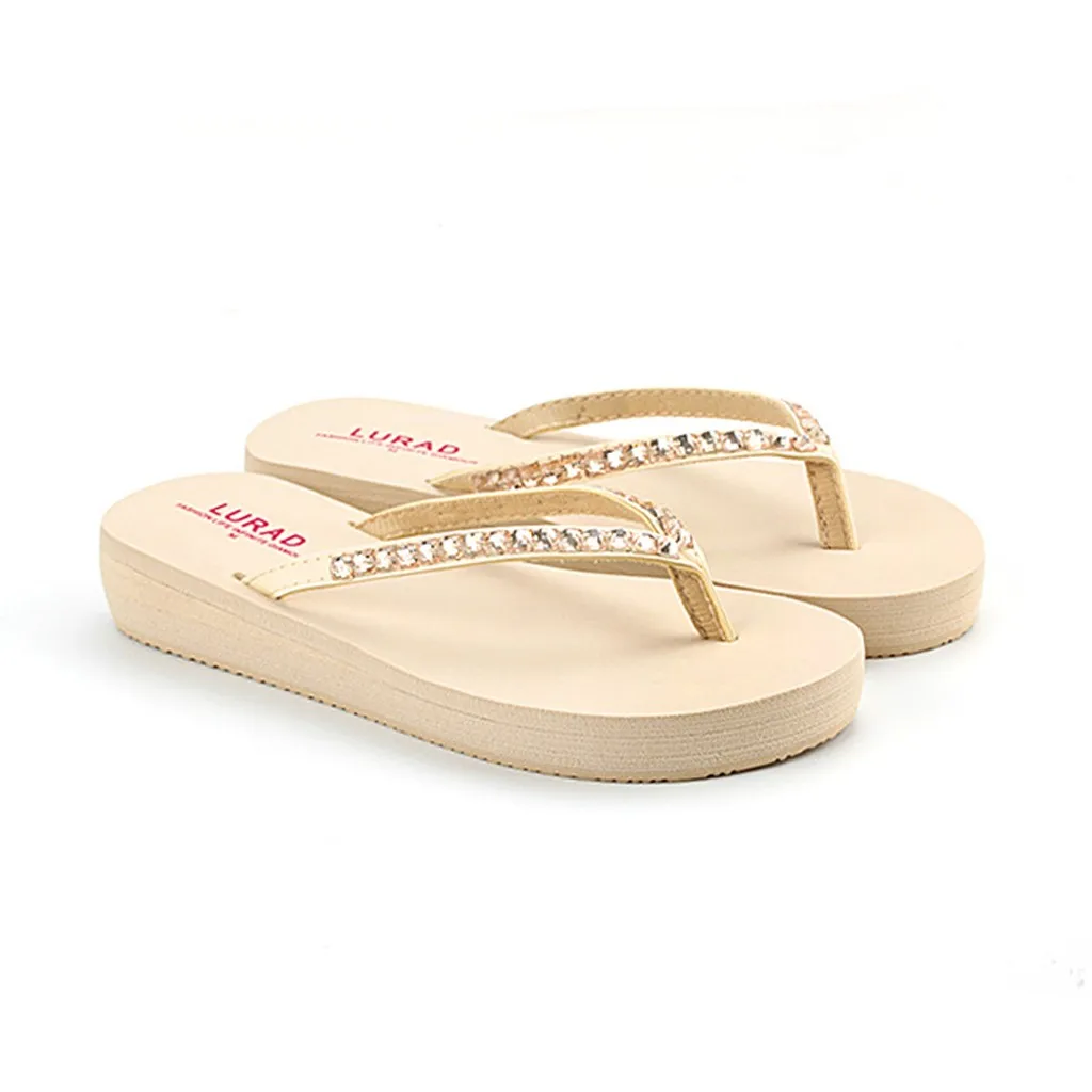 SAGACE Для женщин Летняя нескользящая обувь на платформе домашние туфли на танкетке женские туфли-лодочки на высоком каблуке, открытые пляжные шлёпанцы, тапочки sapato feminino
