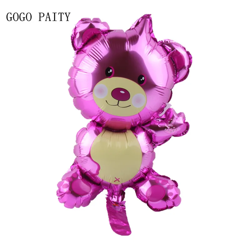GOGO paity маленький медведь плюшевый мишка фольга алюминиевые воздушные шары День рождения украшения воздушный шар Детские