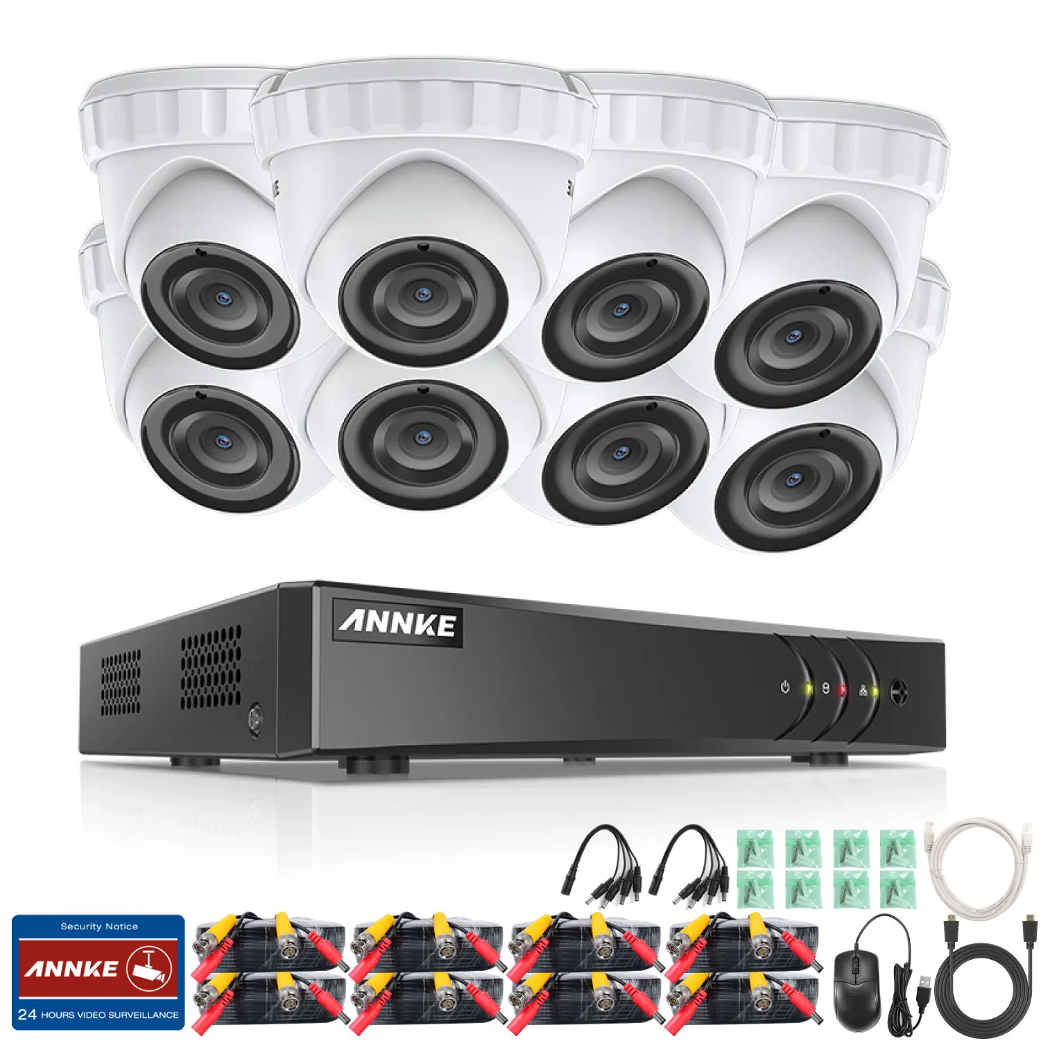 ANNKE 8CH HD 3MP CCTV камера системы безопасности 5в1 HDMI DVR 8 шт. 3MP TVI Купол Открытый Всепогодный домашний комплект обнаружения движения