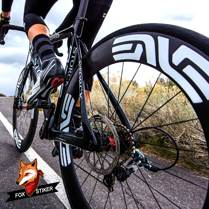 12pcs logo 700c road bicycle carbon wheelset sticker decal 30/38/40/50/55/60/80/88mm enverim brake disc brake available