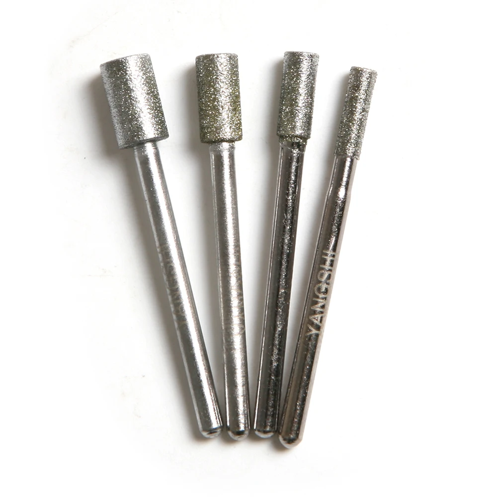 8pcs 3mm Shank Diamond Rotary Drills Burr 3mm to 6mm Grinding Cylinder