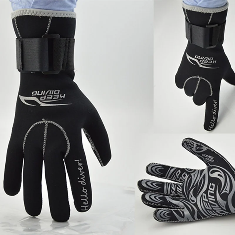 Зимние перчатки для подводной охоты, неопреновые перчатки для подводного плавания, оборудование для подводного плавания с защитой от царапин, сохраняющий тепло, материал Гидрокостюма