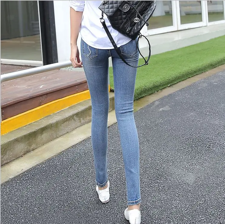 Модный бренд, обтягивающие джинсы для женщин, эластичные джинсовые узкие брюки с вышивкой, рваные узкие джинсы с рисунком рыбы для молодых девушек