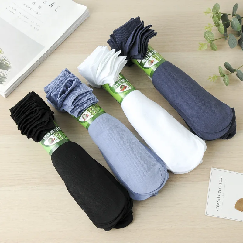 

10 Pairs Men's Black Business Short Socks Summer Men Ice Silk Thin Breathable Deodorant Stockings Socks for Male