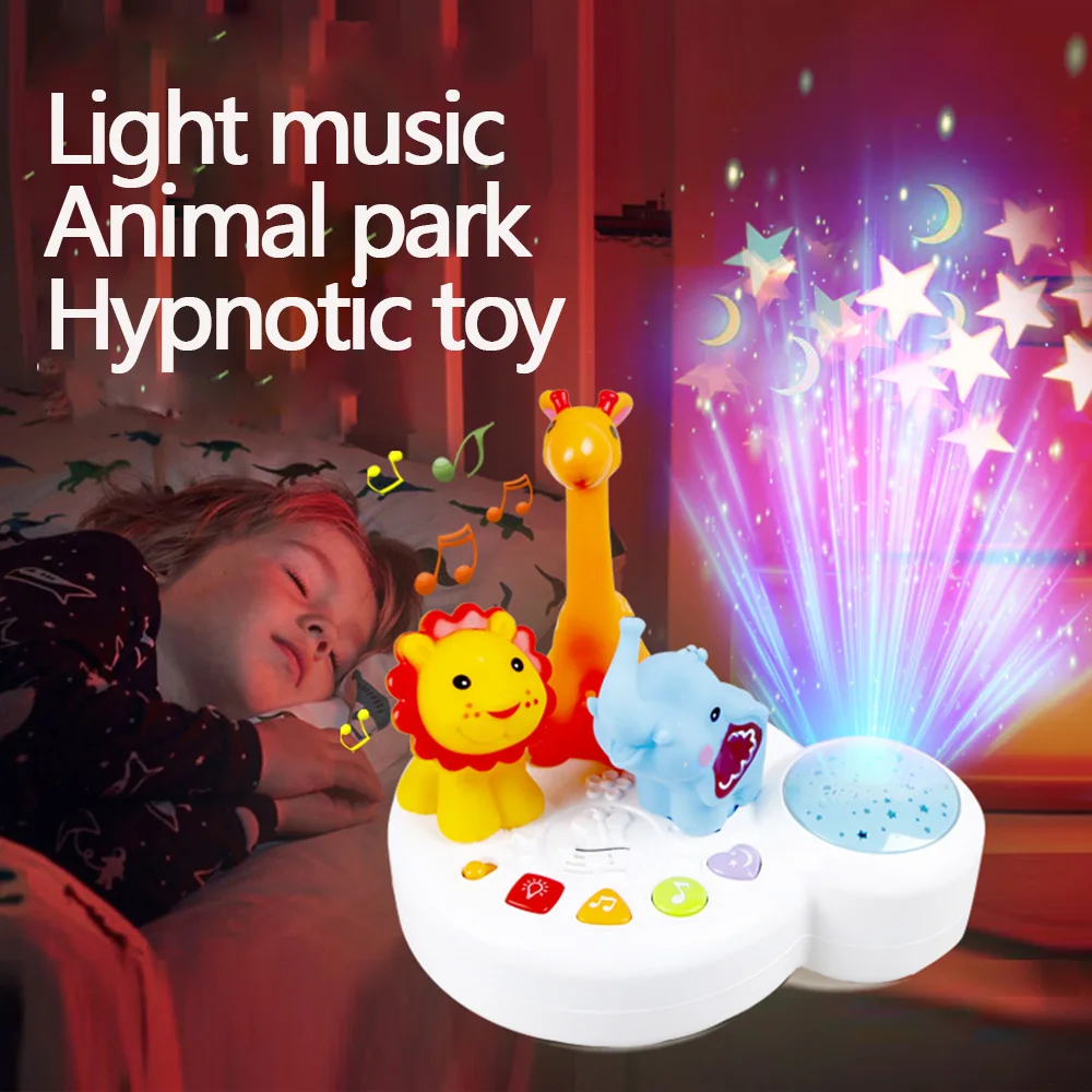 Infant Sleep Toy with Light Music Animal Colorful Star Projection Baby