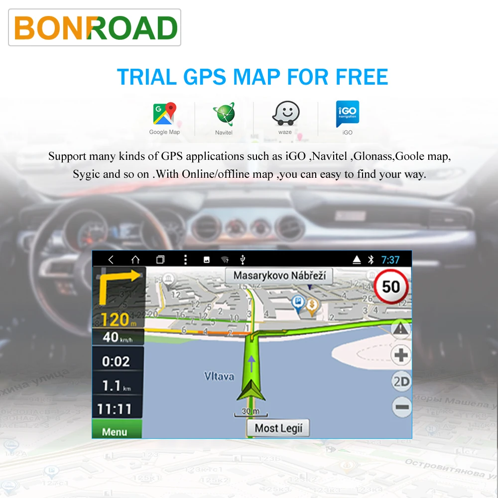 Best Bonroad Android 8.1.0 RAM2G Car Multimedia Player For Toyota Camry Radio Audio Navigation 2006-2012 Wifi /Bluetooth(No DVD) 1