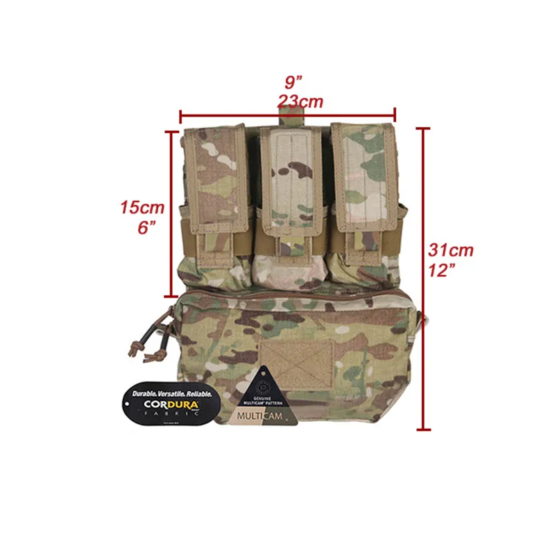 Emerson MOLLE Assault Back Panel Airsoft For CPC AVS JPC 2.0 Vest Multicam Plate Carrier Back Bag W/ M4 M16 5.56 Magazine Pouch