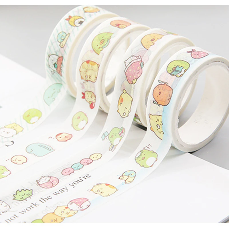 Японская Маскировочная Васи лента Sumikko Gurashi 15 мм Скотч для скрапбукинга