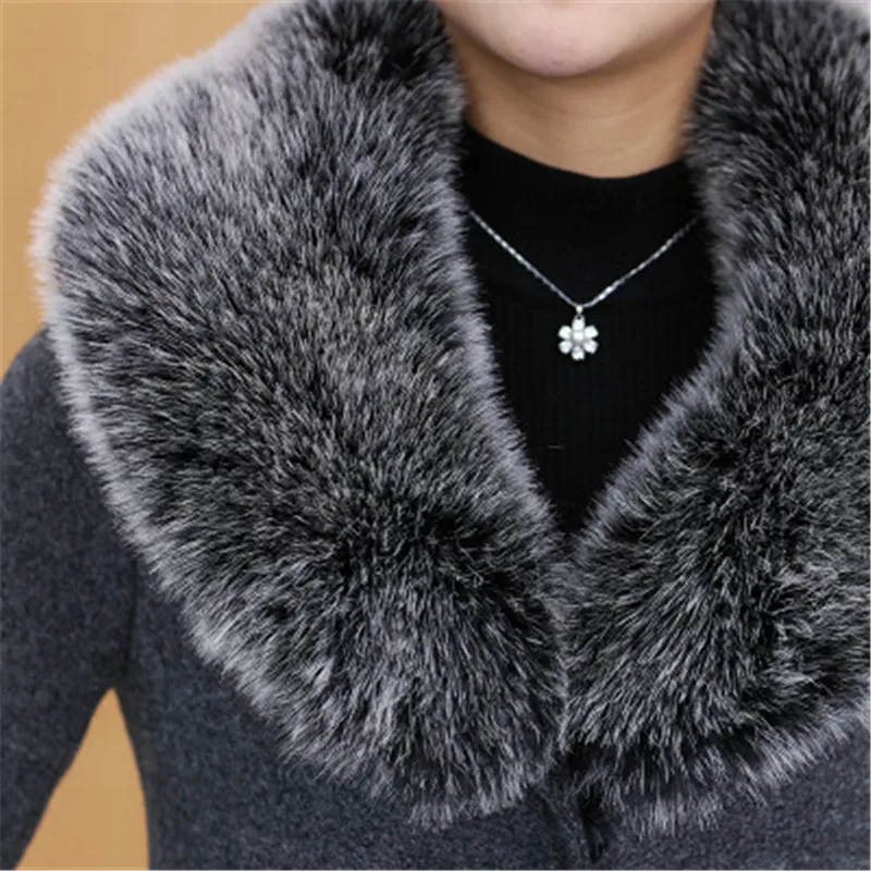 OKXGNZ плюс размер 5XL Женское зимнее шерстяное пальто Новая модная эксклюзивная
