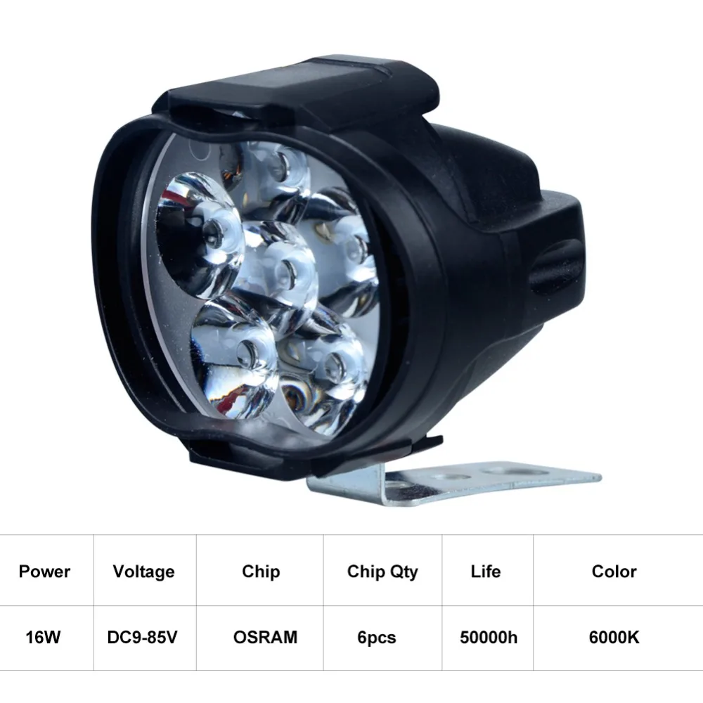 Led ampoule 1000Lm Motos Led Phare Lampe скутеры Phares анти-Brouillard Spotlight 6500 K Блан де траваил Точечный светильник 9-85 в 16 Вт