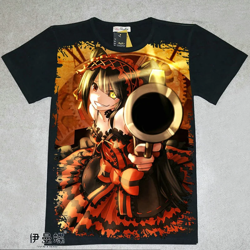 

Anime DATE A LIVE T-Shirt Teenages Cute Full Print DATE A LIVE Yatogami Tohka Tees Top T Shirt For Adult