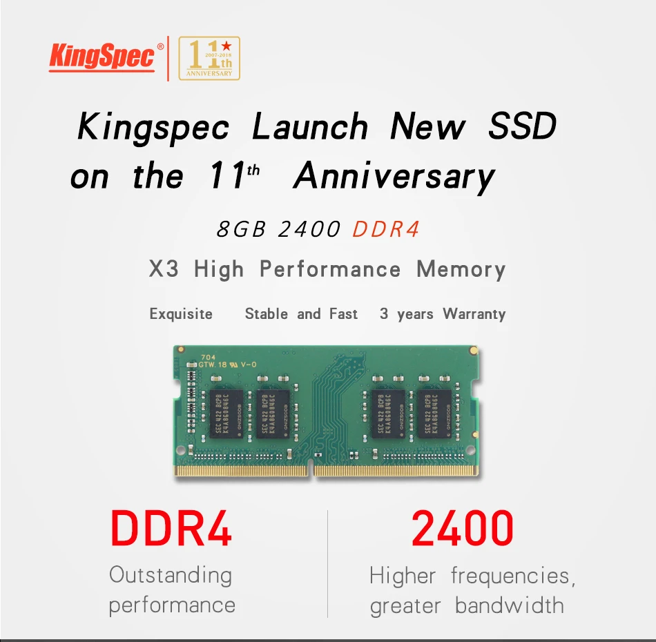 KingSpec DDR4 4 ГБ 8 ГБ 16 ГБ 2400 МГц ОЗУ память 260pin для ноутбуков с высокой производительностью высокая скорость 1,2 в