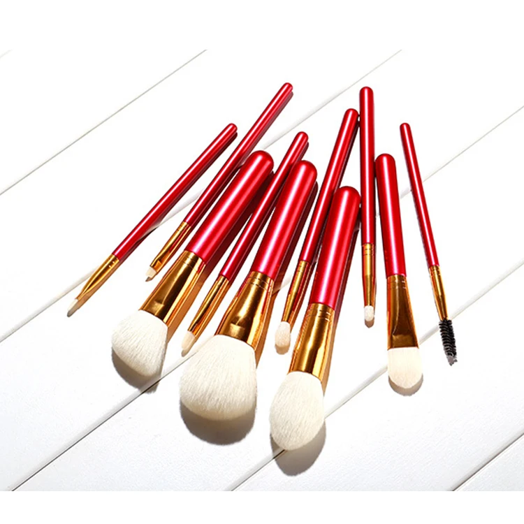 

BBL 11pcs Premium Luxe Goat Hair Pro Makeup Brushes Set Powder Foundation Blusher Buffer Blending Brush Beauty Essential Tools