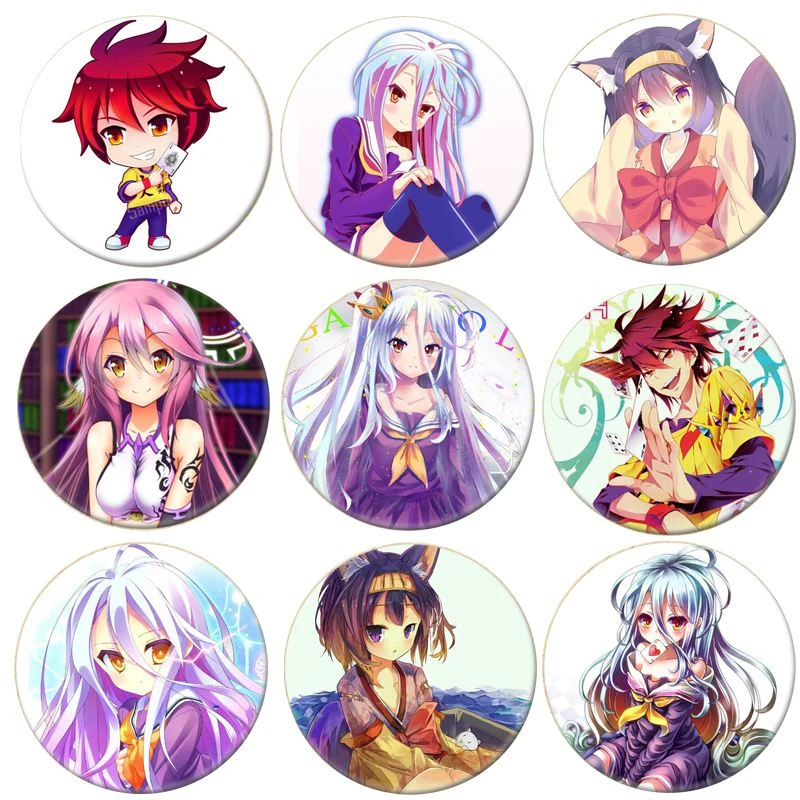 1pcs Anime No Game No Life Cosplay Badge Sora Brooch Pin Shiro Hatsuse Izuna Collection Badge For Backpack Clothes Aliexpress