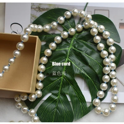 MM FOND Fashion Faux Pearl с цветным шнуром, легко сочетающиеся, супер шикарные женские сумки-мессенджеры на ремне, хорошее качество, для девочек, ремень через плечо - Цвет: light blue cord