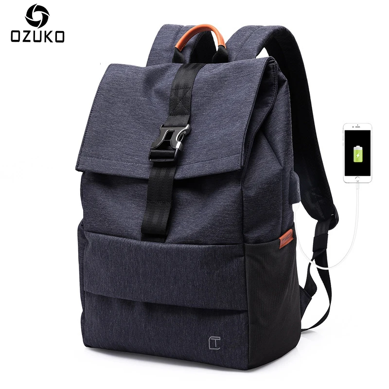

2018 New Fashion Men's Backpack Trend College Student Casual School Bags USB charging 15Inch Laptop Backpack Travel Male Mochila