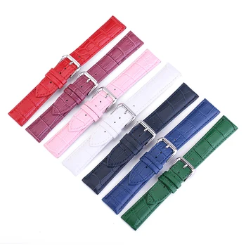

Watch accessories men and women bamboo pattern waterproof leather strap red white blue 10mm powder suitable for apple watch belt