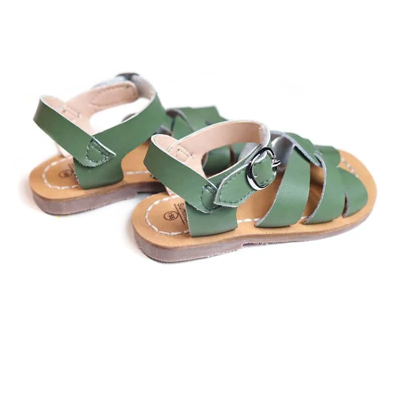 children's sandals near me Cowhide Children saltwater sandals High-grade Genuine Leather Girls Beach sandals Non-slip Sole Boys shoes 6T children's shoes for sale Children's Shoes