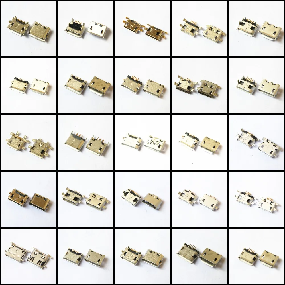 

Новые 90 моделей/900 шт микро USB Разъем гнездо 5P 7P 5pin 7pin зарядный порт разъем