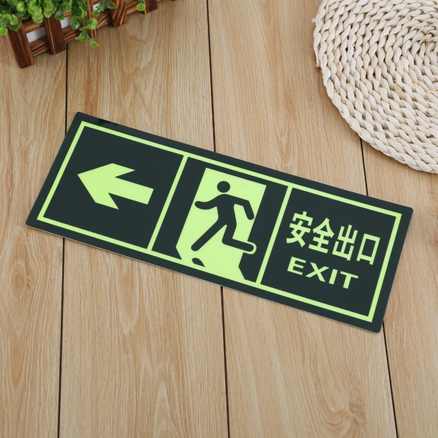 PVC self-adhesive light safety exit sign fire evacuation reminder ...