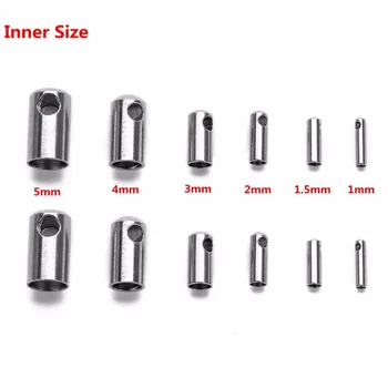 

New 1-5mm 30pcs/lot Stainless Steel Clasps Hooks Cords End Caps Cord For Jewelry Making Bracelet Necklace DIY Jewelry Findings