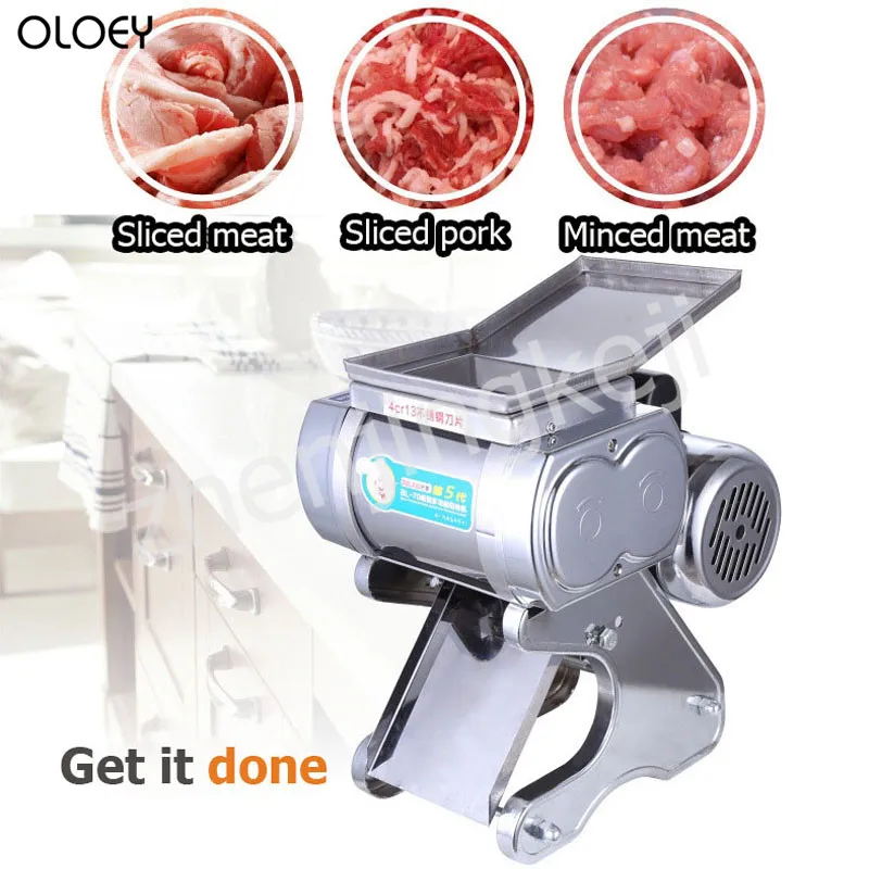 Коммерческая электрическая ломтерезка для мяса из нержавеющей стали, Ломтерезка, автоматическая машина для резки скрученного мяса, Ломтерезка для мяса