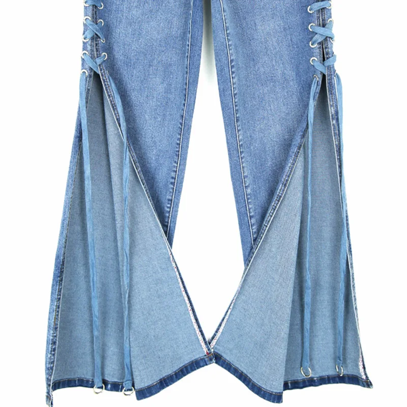 Высокое качество новые сексуальные модные джинсы с высокой талией женские брюки женские винтажные женские джинсы со шнуровкой женские джинсы