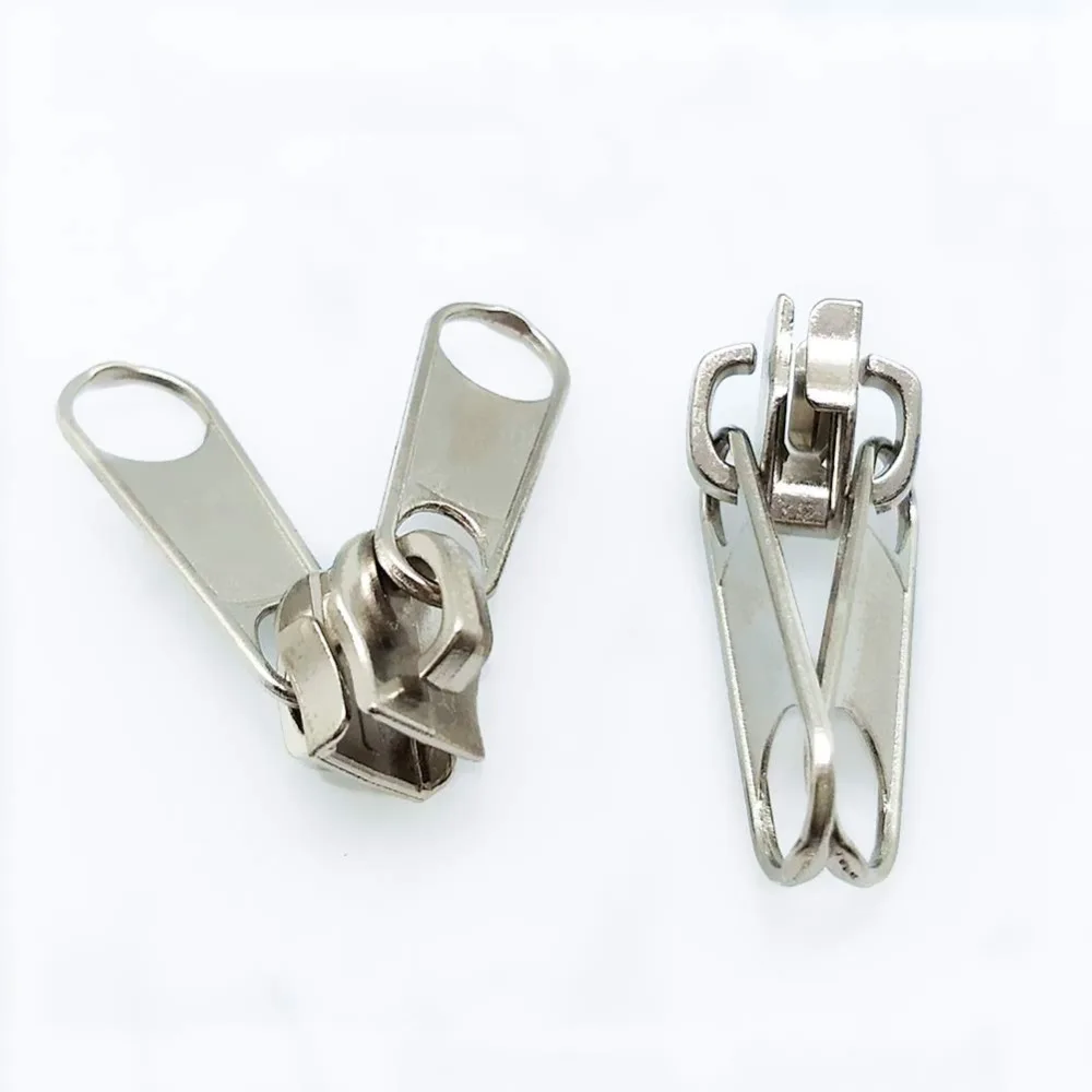 5# Metal Silver Double Sided Nylon Zipper Slider Head Puller DIY Handwork Bag Luggage 20pc zipper sliders,zipper heads,zipper accessories