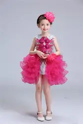 Обувь для девочек 4 слоя производительность балетное платье без рукавов Танцы юбка-пачка костюмы для девочек Танцы одежда