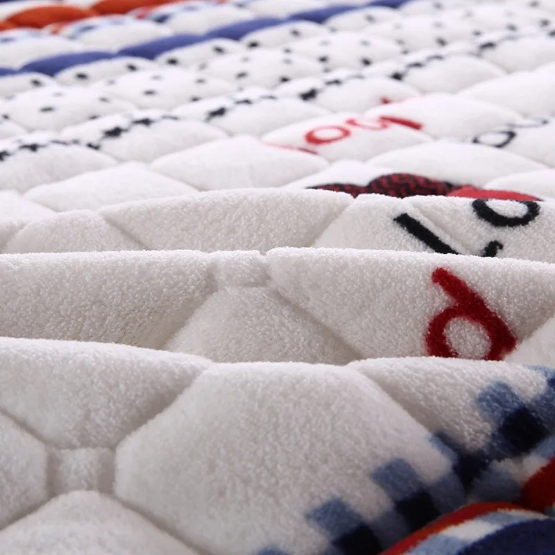 Моющийся зимний наматрасник полотенце флисовое мягкое складное покрывало стеганая печать воздухопроницаемое домашнее постельное белье Простыня коврик