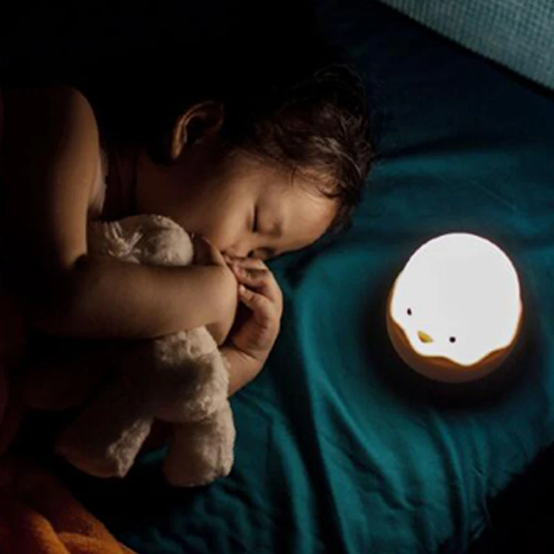 3D LED Eggshell Chicken Night Light Tumbler Silicone Lamp Bedroom Table Desk Home Party Decoration Kids Night Lights (2)