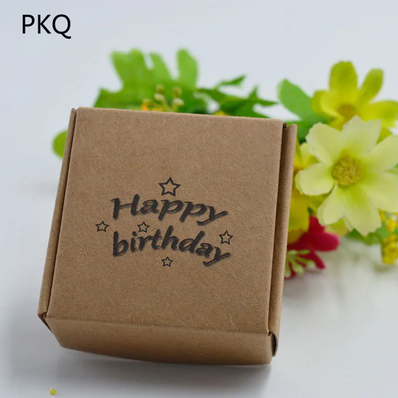 5 шт./лот, крафт-картон, ручная работа, Коробка для мыла, конфет, маленький подарок, бумажная доска, упаковочная коробка, сделай сам, крафт-бумага, картонная коробка для свадьбы - Цвет: Happy Birthday