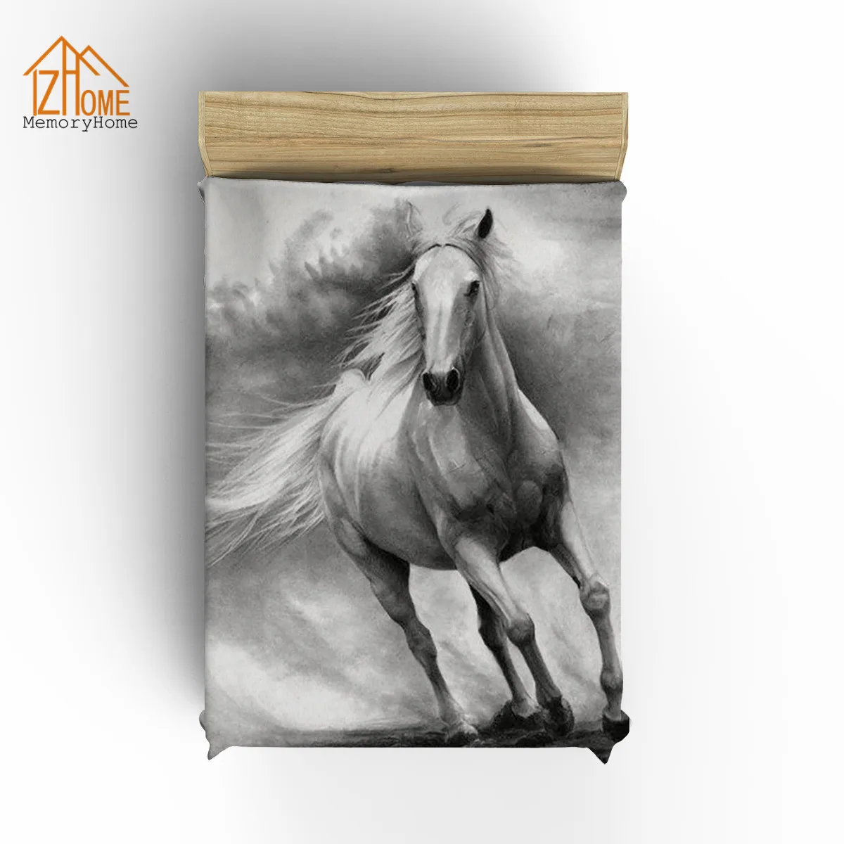 

Memory Home Personalized Running Horse Fleece Blanket Throw Print Super Warm Machine Washable Home Textile Bed Sofa Blanket