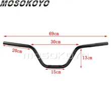 Алюминий 7/" Универсальный Руль управления см для мотоциклов 69 см ширина заказ бар Honda Yamaha Suzuki BMW Kawasaki