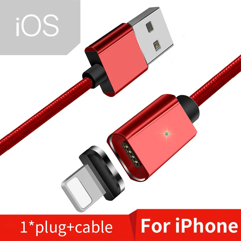 Essager магнитная зарядка usb кабель быстрая зарядка для айфона самсунг переходник кабель micro usb type c провод для шнур зарядки - Цвет: Red iOS Cable