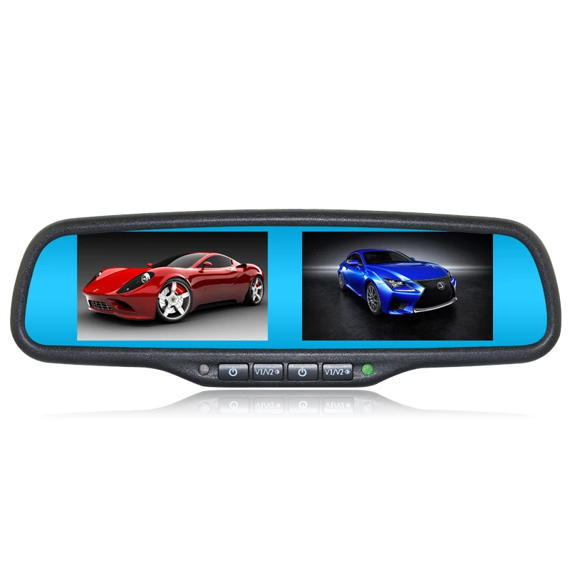 ANSHILONG двойной 4 3 &quotTFT LCD Автомобильный монитор заднего вида Mirror 2CH видео в 2pcs экран