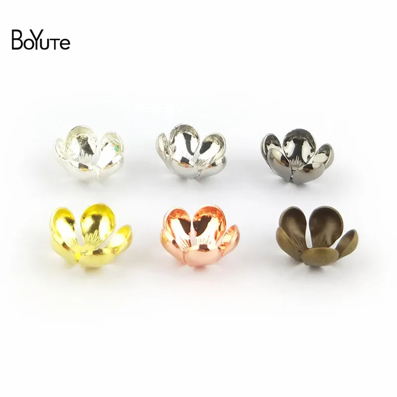 BoYuTe 100 Pcs 7 Colros 125MM Flower Bead Caps Wholesale Filigree Brass Material DIY Jewelry Findings (2)