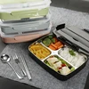 Quality  Stainless Steel Lunch Box Containers with Compartments Portable  Bento Food Container with Tableware ► Photo 2/6