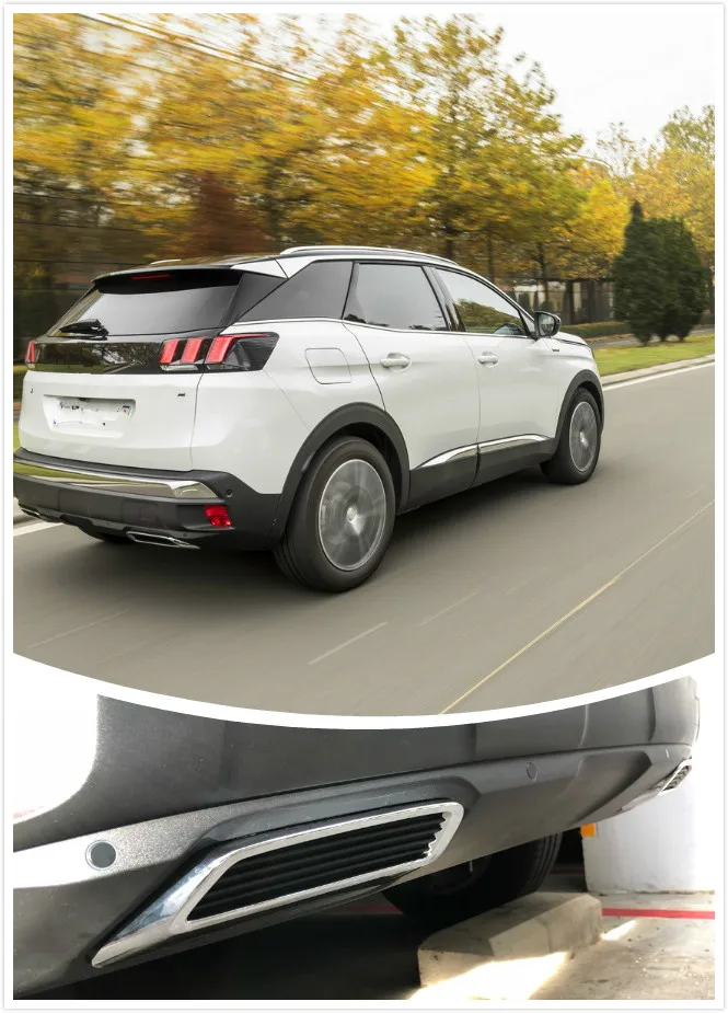 Для peugeot 3008 5008 Allure Active- ABS автомобильные аксессуары задний глушитель выхлопной трубы запасная крышка 2 шт